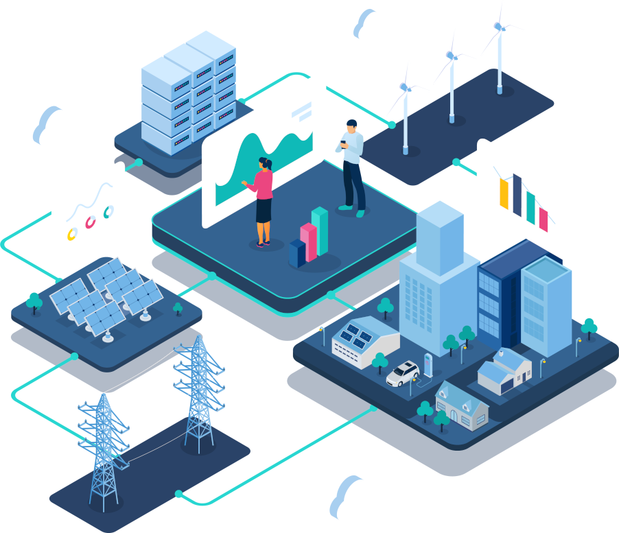 Grafik eines intelligenten Netzes